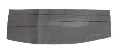 Gray Waist Belt Silk Cummerbund-Dolce & Gabbana-LabelTerrace.com