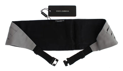 Gray Waist Belt Silk Cummerbund-Dolce & Gabbana-LabelTerrace.com
