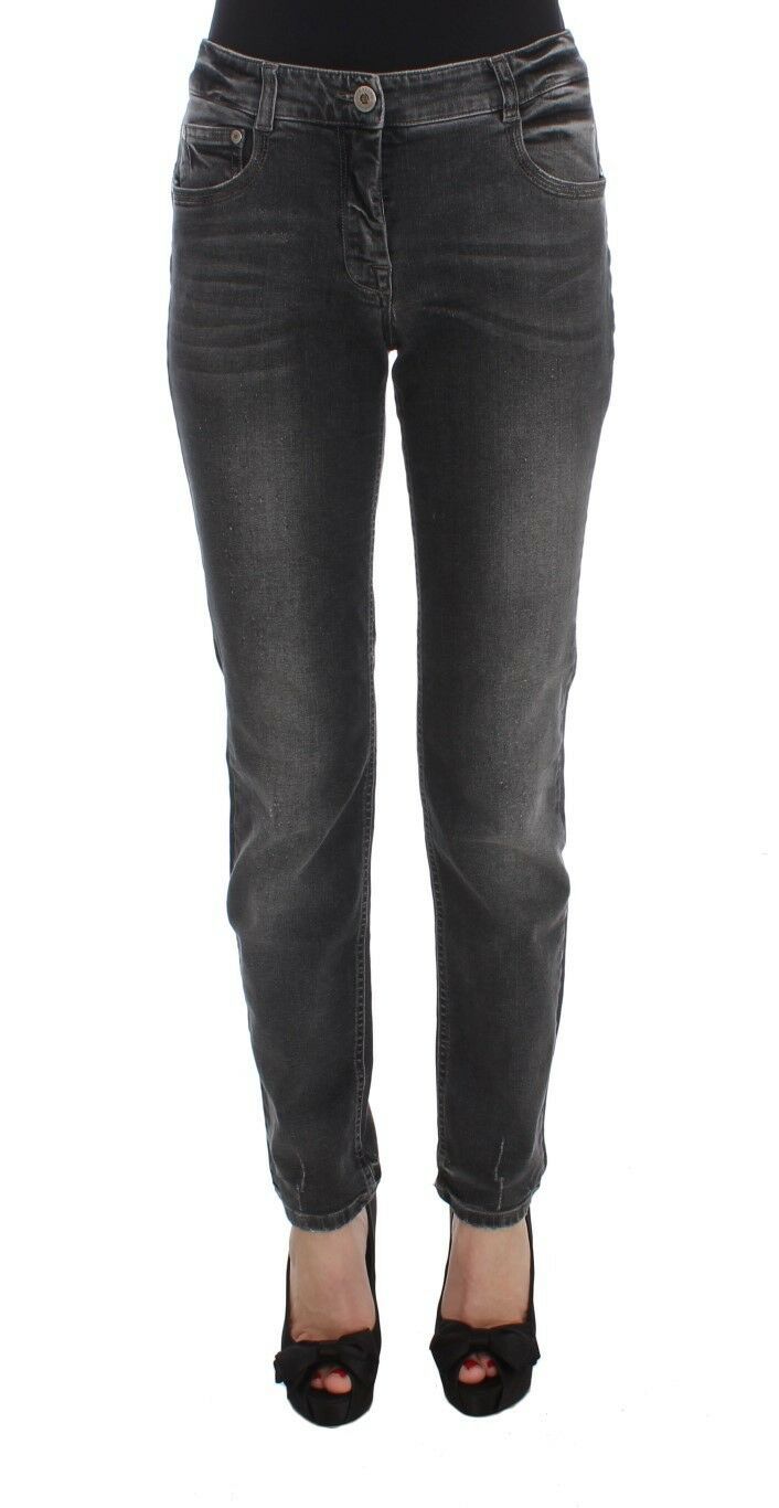Gray Wash Cotton Blend Stretch Jeans Pants-Ermanno Scervino-LabelTerrace.com