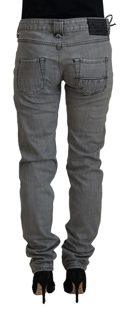 Gray Washed Cotton Skinny Women Casual Denim Jeans-Care Label-LabelTerrace.com