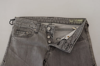 Gray Washed Cotton Skinny Women Casual Denim Jeans-Care Label-LabelTerrace.com