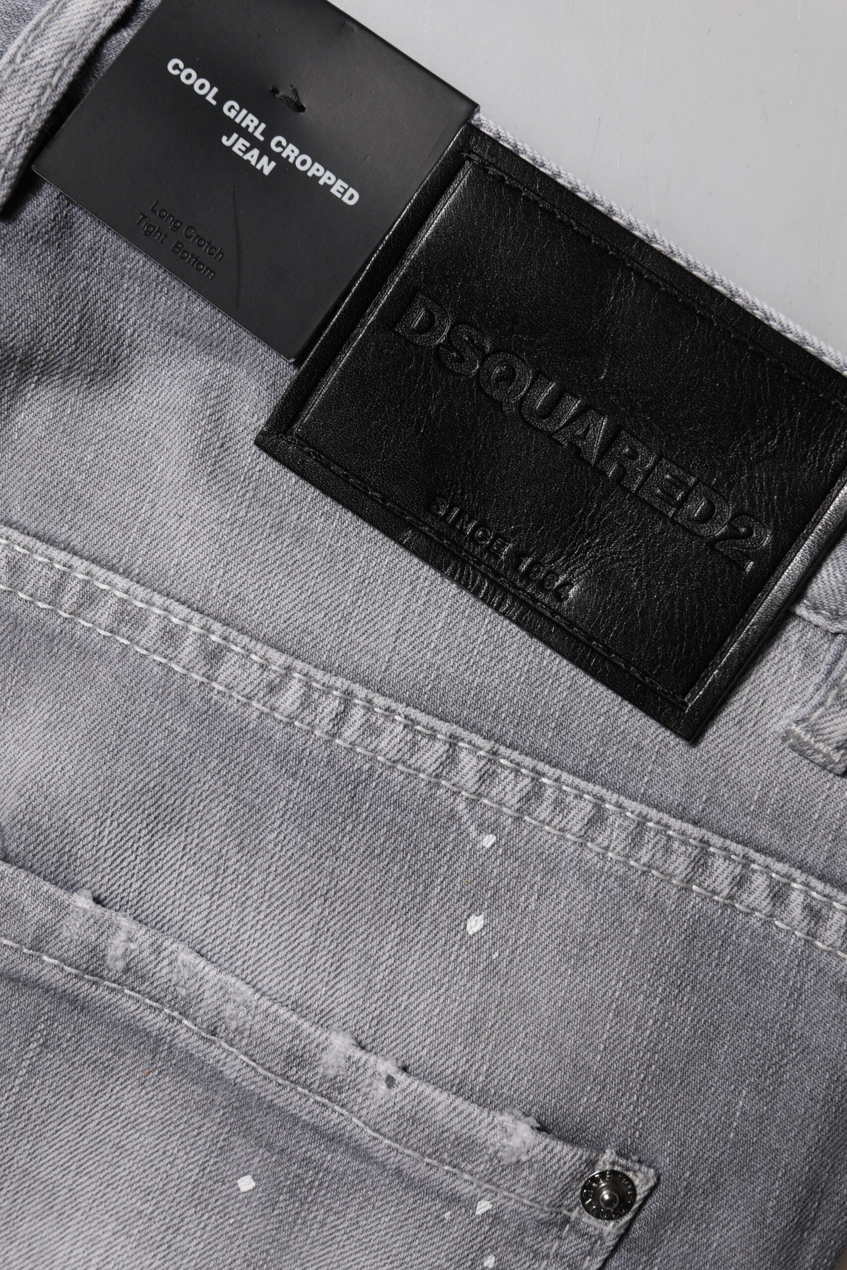 Gray Washed Mid Waist Tapered Jeans-Dsquared²-LabelTerrace.com