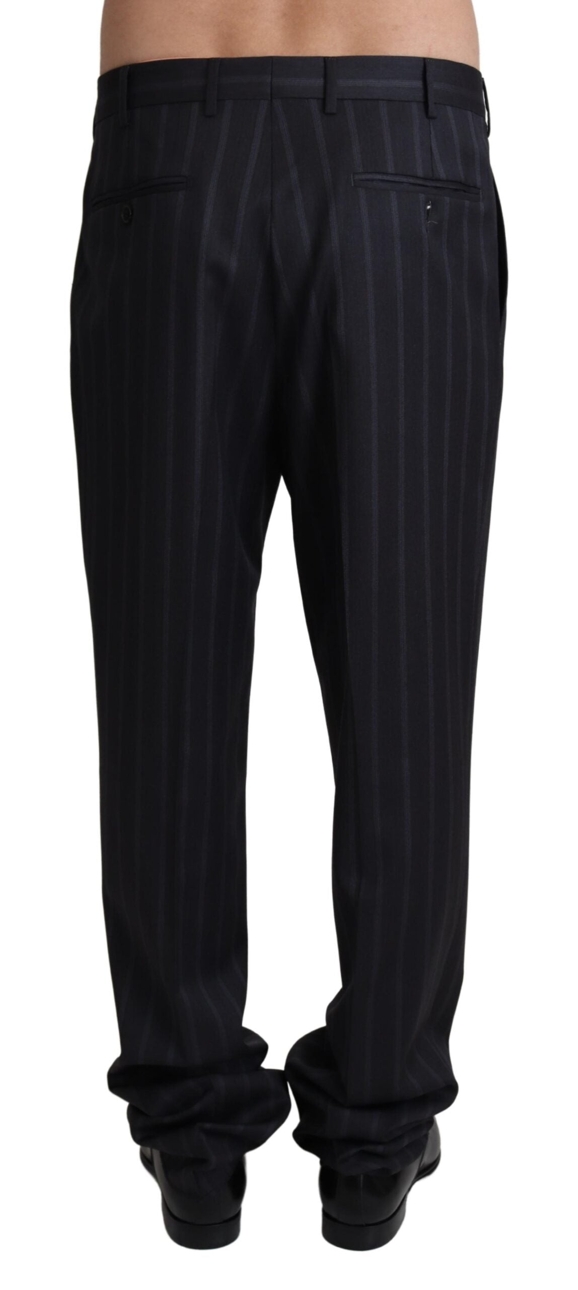 Gray Wool Blend Formal Trousers Pants-Dolce & Gabbana-LabelTerrace.com