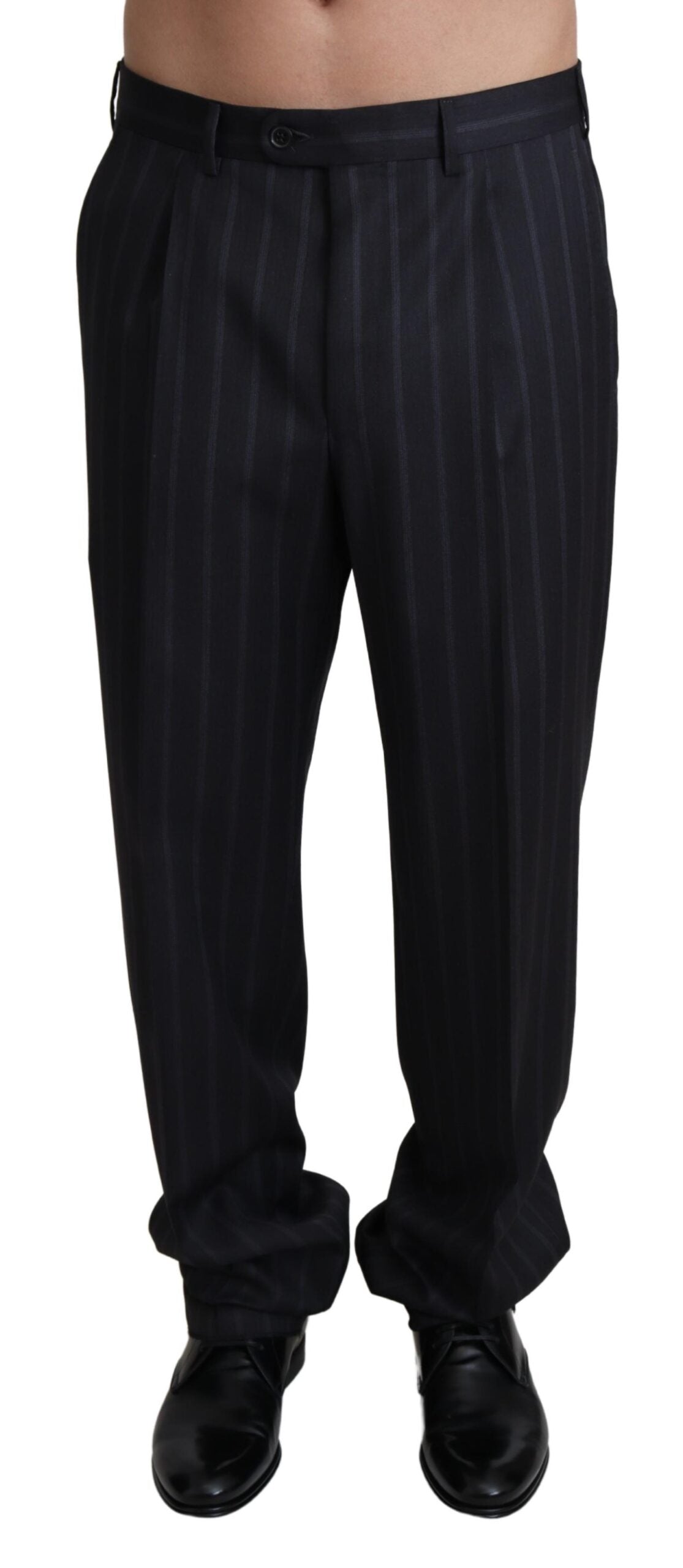 Gray Wool Blend Formal Trousers Pants-Dolce & Gabbana-LabelTerrace.com