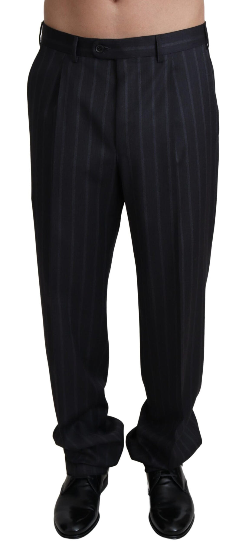 Gray Wool Blend Formal Trousers Pants-Dolce & Gabbana-LabelTerrace.com