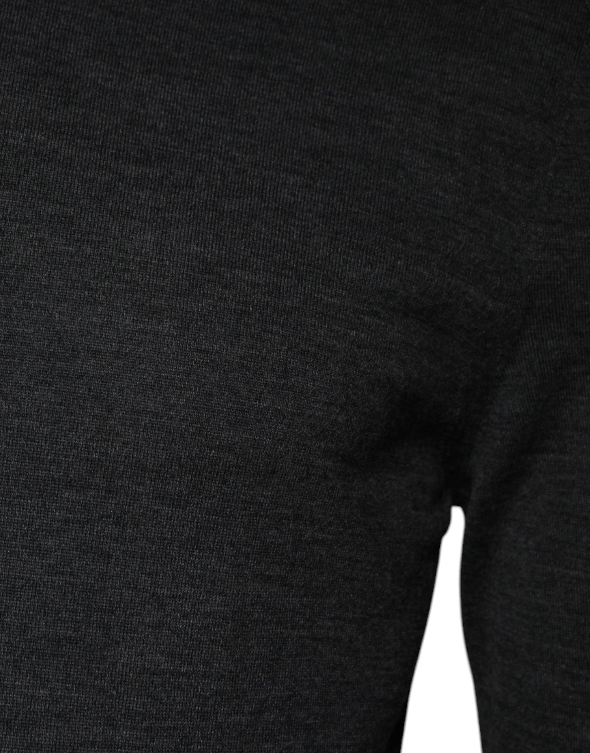 Gray Wool Knit Turtleneck Pullover Sweater-Dolce & Gabbana-LabelTerrace.com