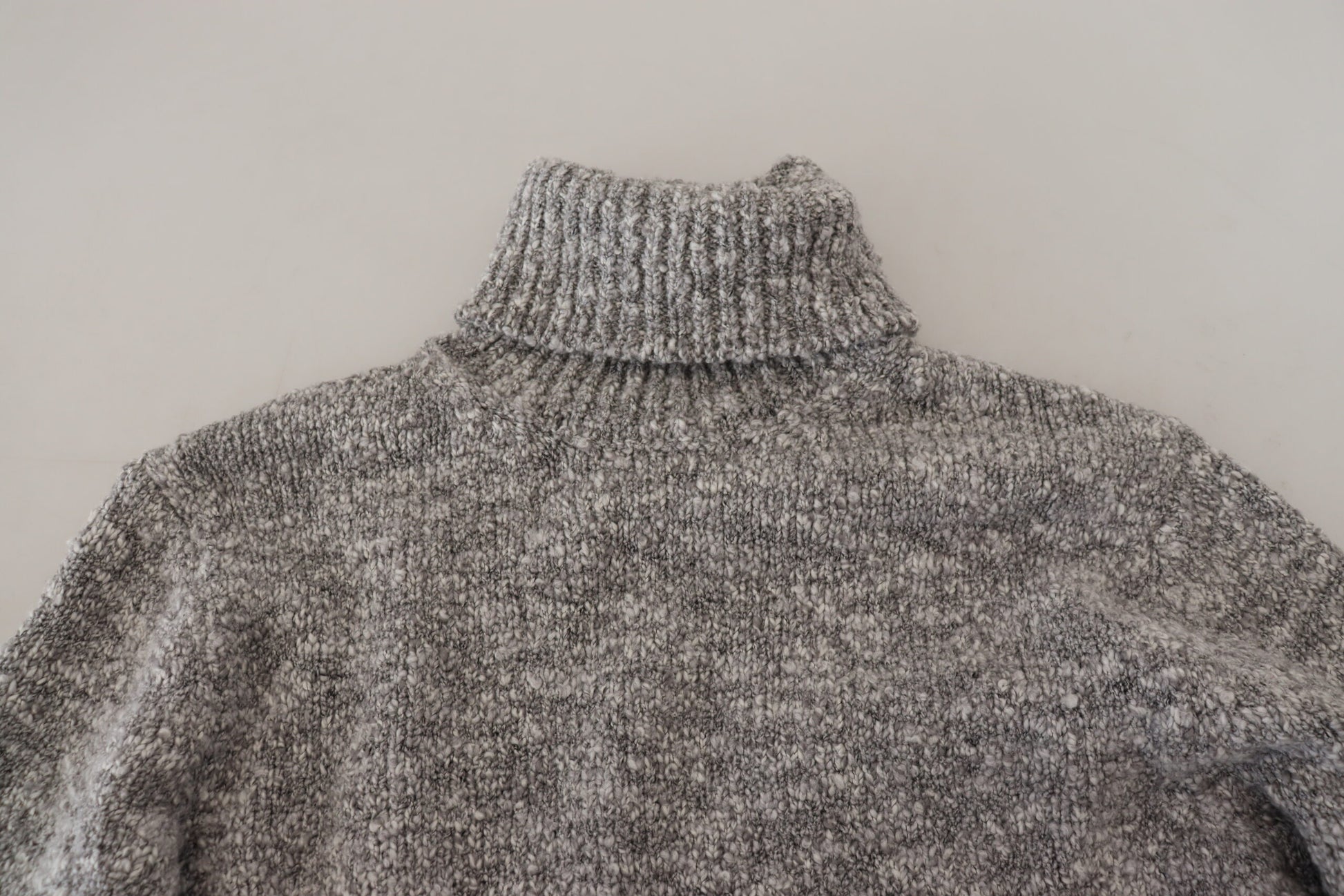 Gray Wool Knit Turtleneck Pullover Sweater-Dolce & Gabbana-LabelTerrace.com