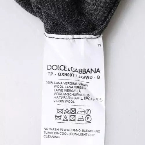 Gray Wool Knit Turtleneck Pullover Sweater-Dolce & Gabbana-LabelTerrace.com