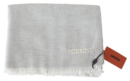 Gray Wool Knit Unisex Neck Wrap Scarf-Missoni-LabelTerrace.com