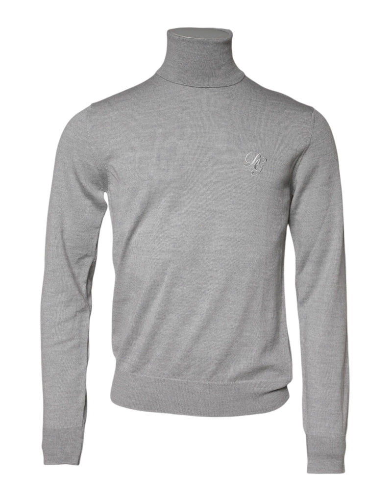 Gray Wool Knitted Men Pullover Sweater-Dolce & Gabbana-LabelTerrace.com