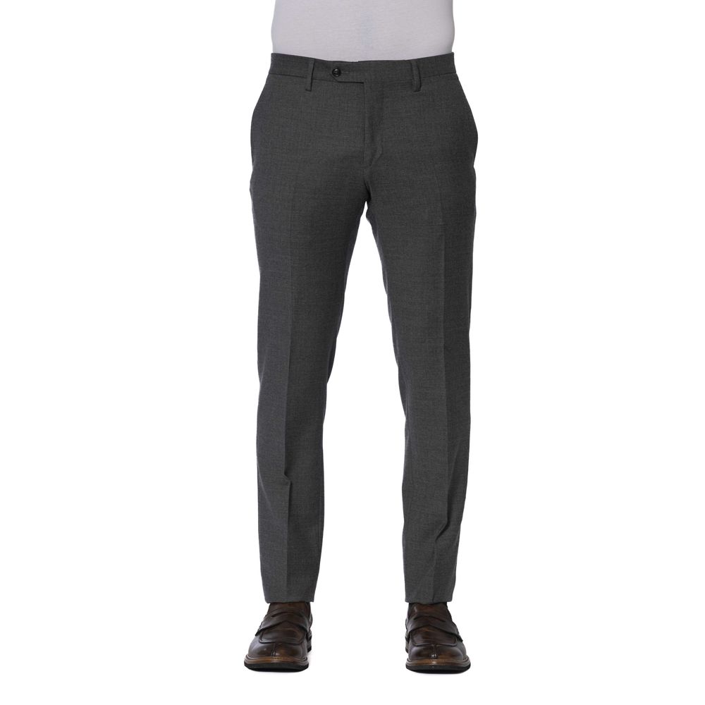 Gray Wool Men Trouser-Trussardi-LabelTerrace.com