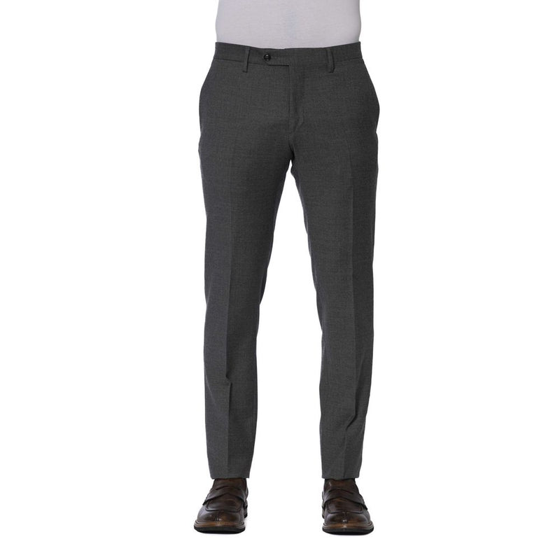 Gray Wool Men Trouser-Trussardi-LabelTerrace.com