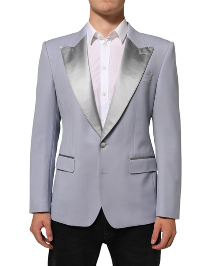 Gray Wool SICILIA 2 Buttons Men Suit Blazer-Dolce & Gabbana-LabelTerrace.com