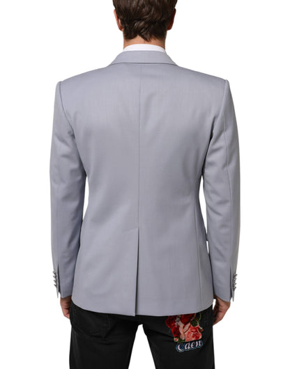 Gray Wool SICILIA 2 Buttons Men Suit Blazer-Dolce & Gabbana-LabelTerrace.com