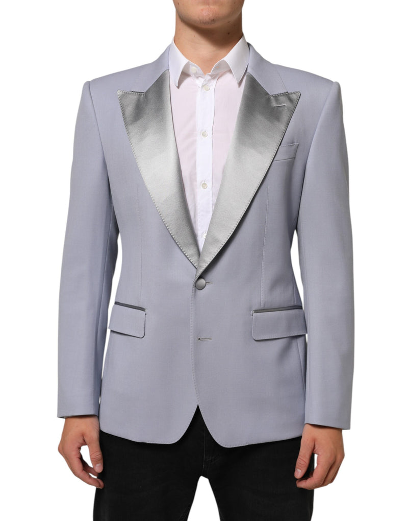 Gray Wool SICILIA 2 Buttons Men Suit Blazer-Dolce & Gabbana-LabelTerrace.com