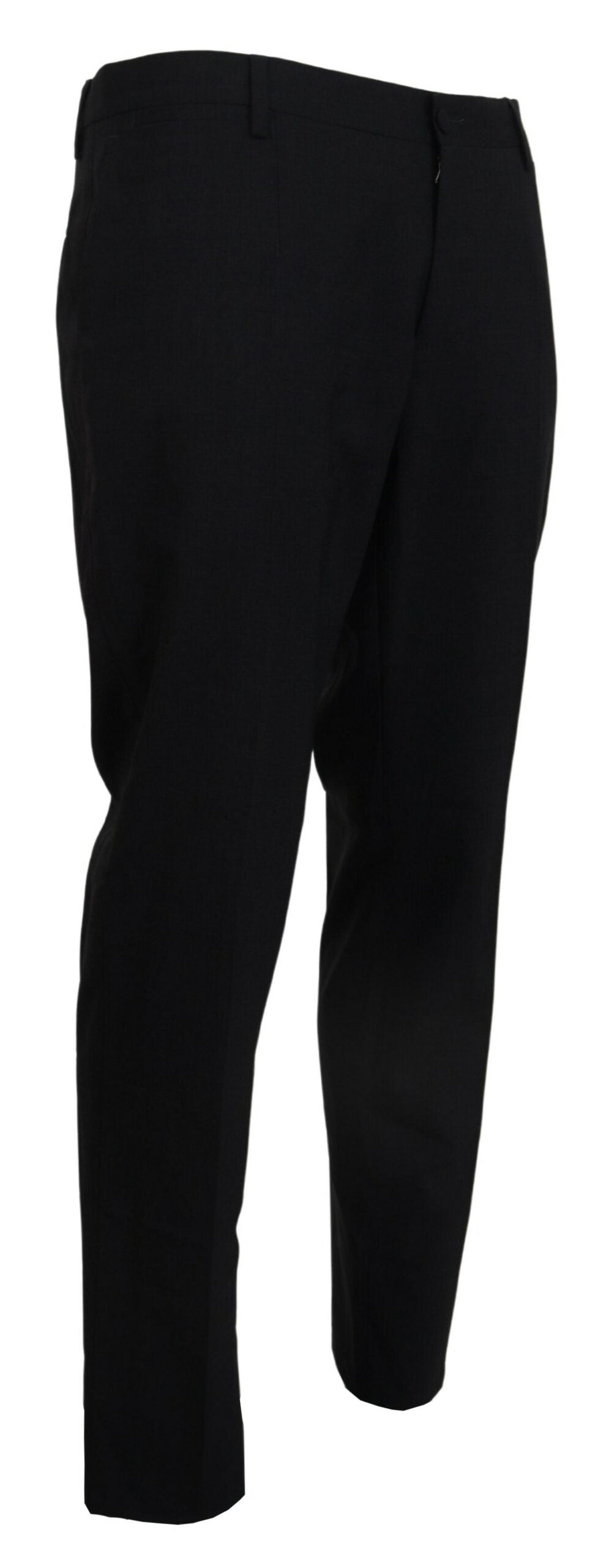Gray Wool Stretch Dress Formal Slim Fit Pant-Dolce & Gabbana-LabelTerrace.com