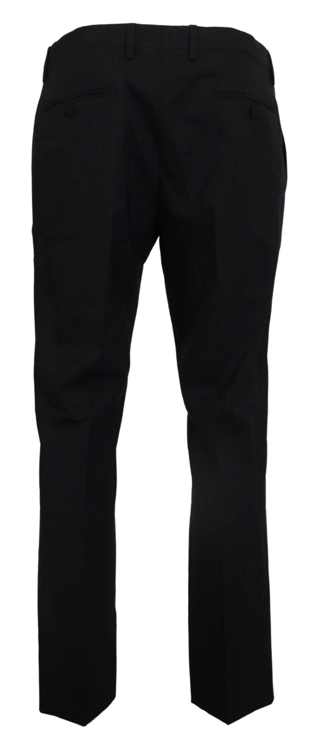 Gray Wool Stretch Dress Formal Slim Fit Pant-Dolce & Gabbana-LabelTerrace.com