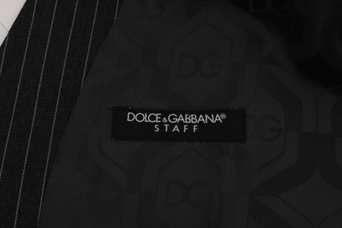 Gray Wool Stretch Vest-Dolce & Gabbana-LabelTerrace.com