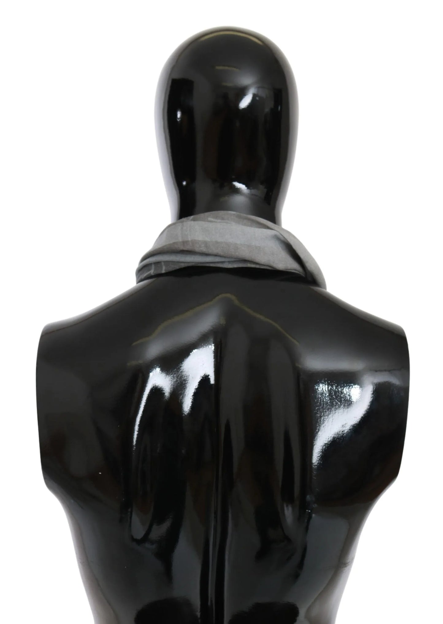 Gray Wool Viscose Foulard Patterned Branded Scarf-GF Ferre-LabelTerrace.com