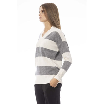Gray Wool Women Sweater-Baldinini Trend-LabelTerrace.com