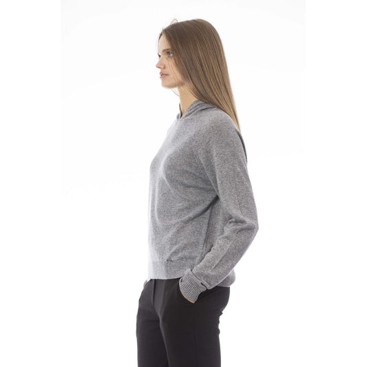 Gray Wool Women Sweater-Baldinini Trend-LabelTerrace.com