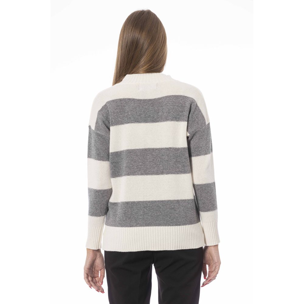 Gray Wool Women Sweater-Baldinini Trend-LabelTerrace.com