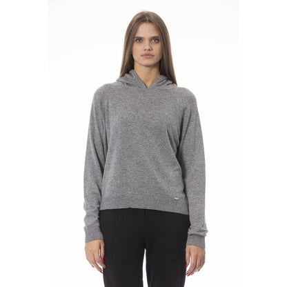 Gray Wool Women Sweater-Baldinini Trend-LabelTerrace.com