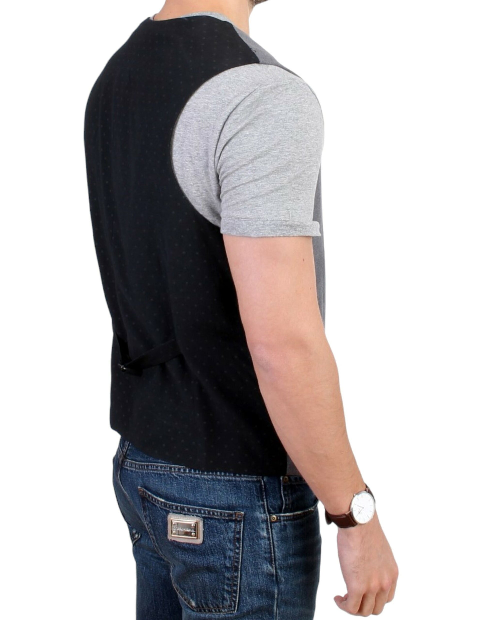 Gray cotton blend casual vest-Costume National-LabelTerrace.com