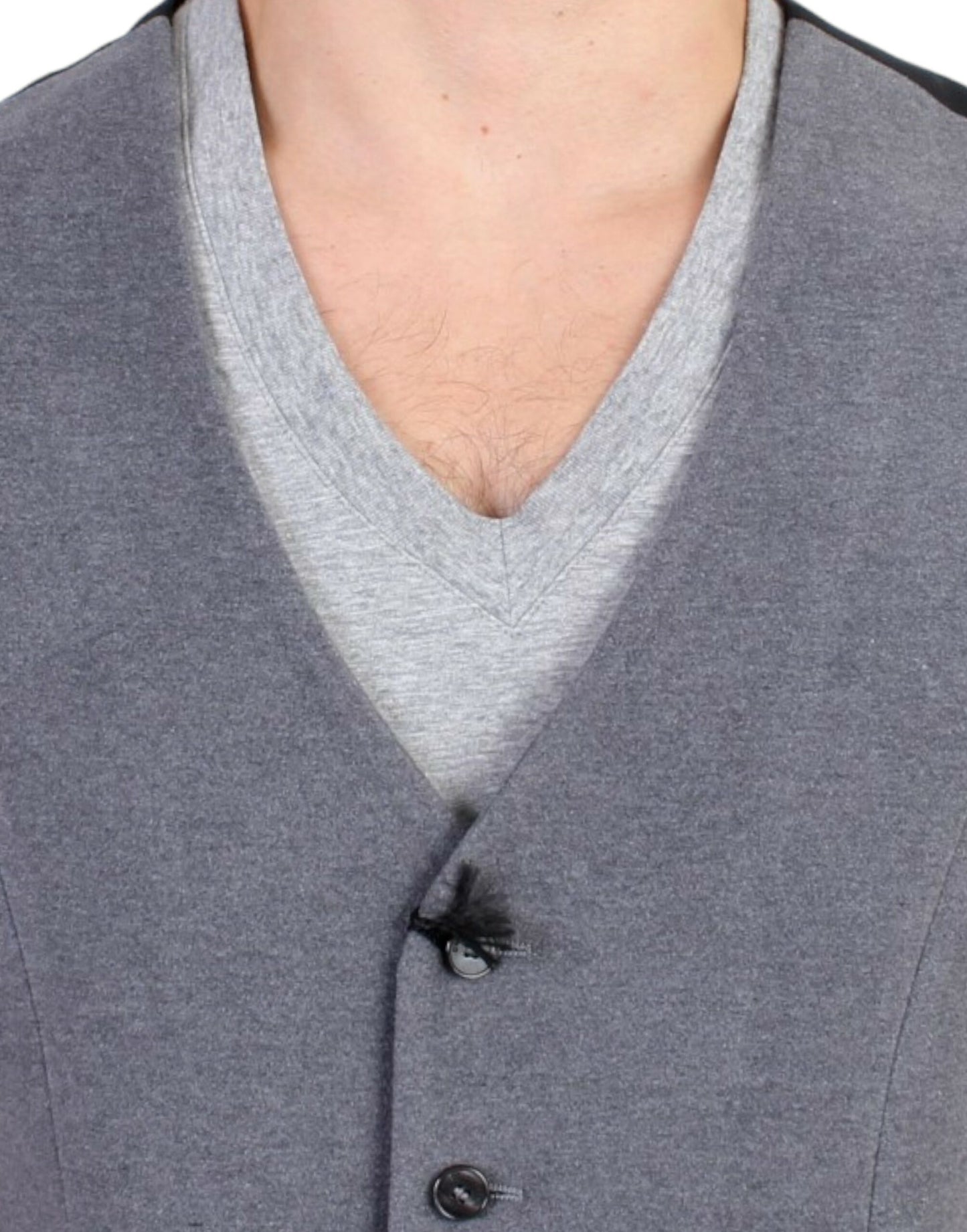 Gray cotton blend casual vest-Costume National-LabelTerrace.com