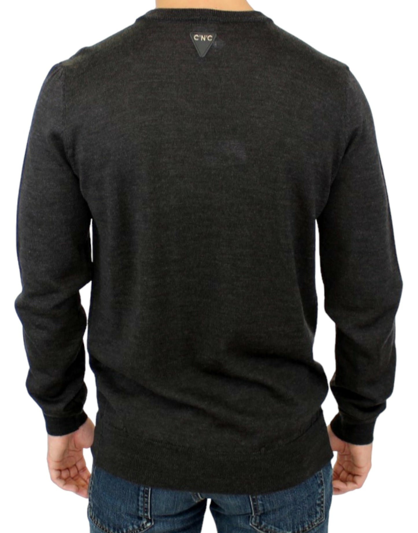 Gray crewneck pullover sweater-Costume National-LabelTerrace.com