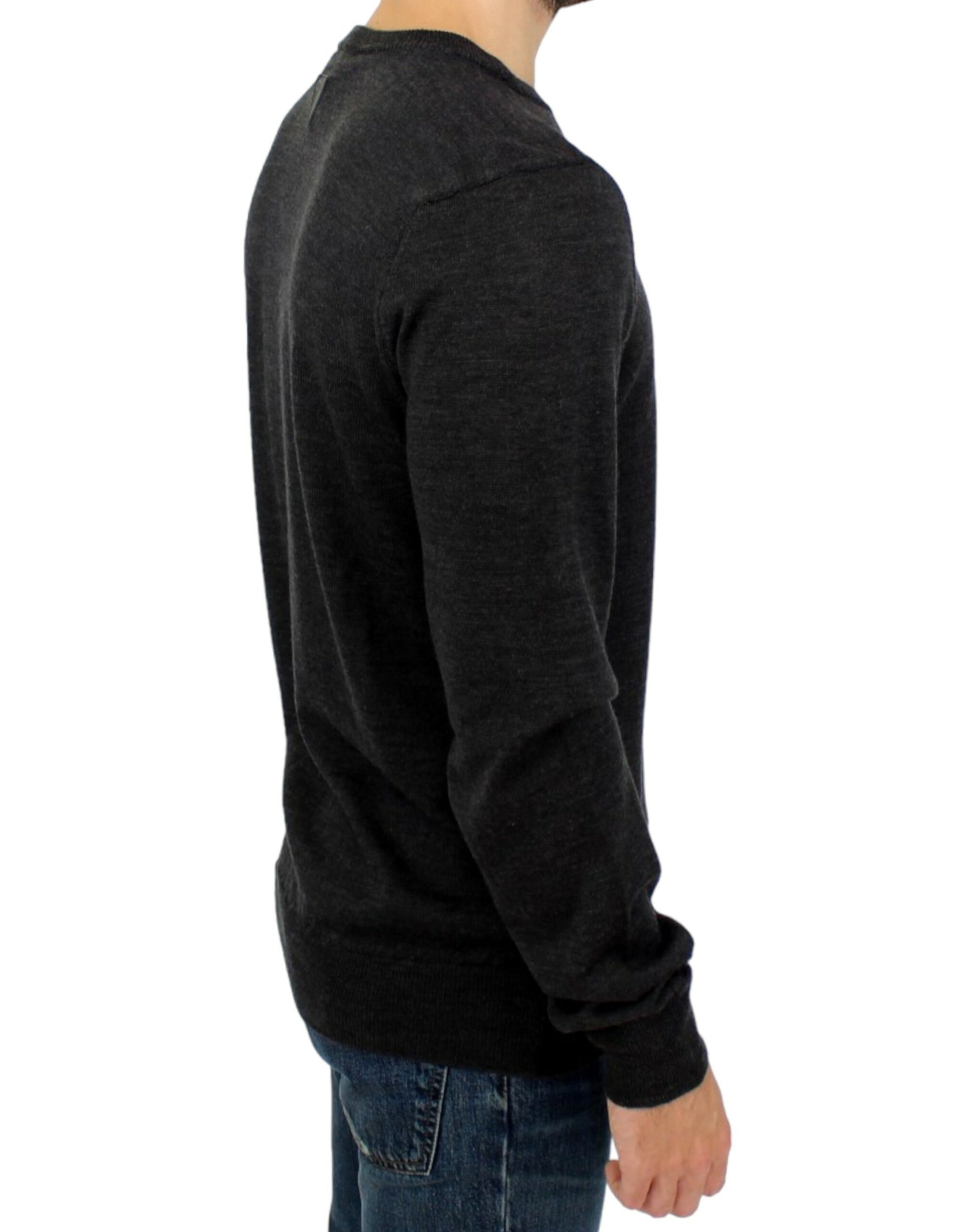 Gray crewneck pullover sweater-Costume National-LabelTerrace.com