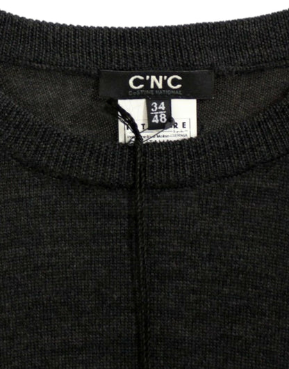 Gray crewneck pullover sweater-Costume National-LabelTerrace.com
