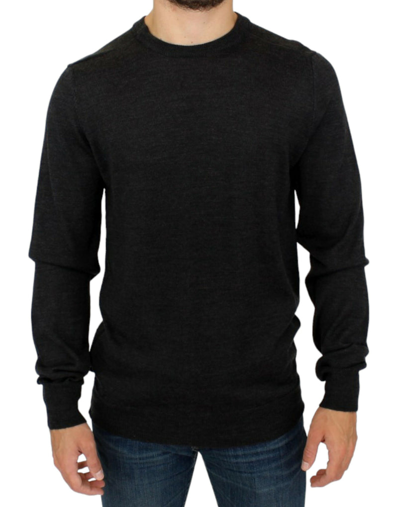 Gray crewneck pullover sweater-Costume National-LabelTerrace.com