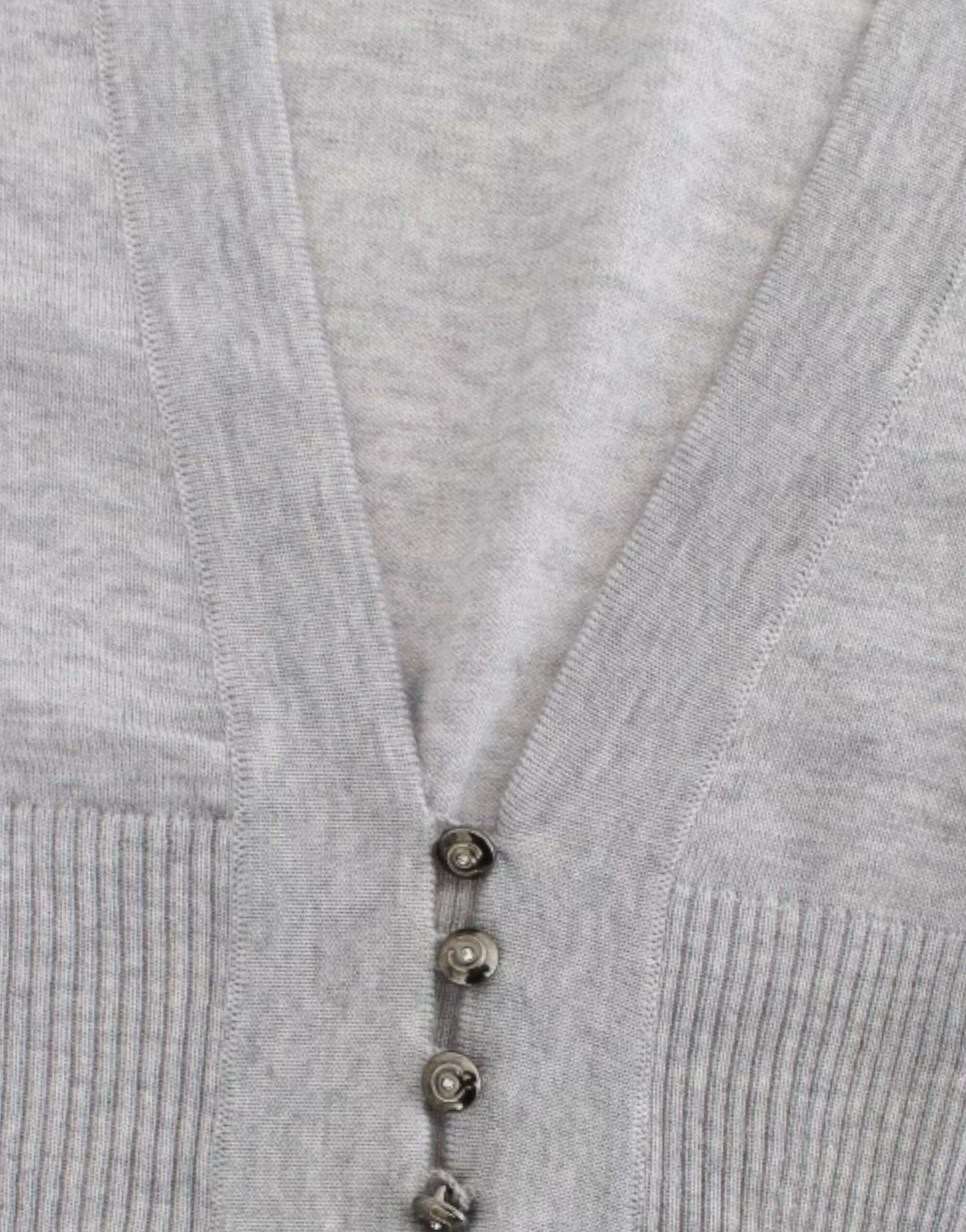 Gray cropped wool cardigan-Cavalli-LabelTerrace.com