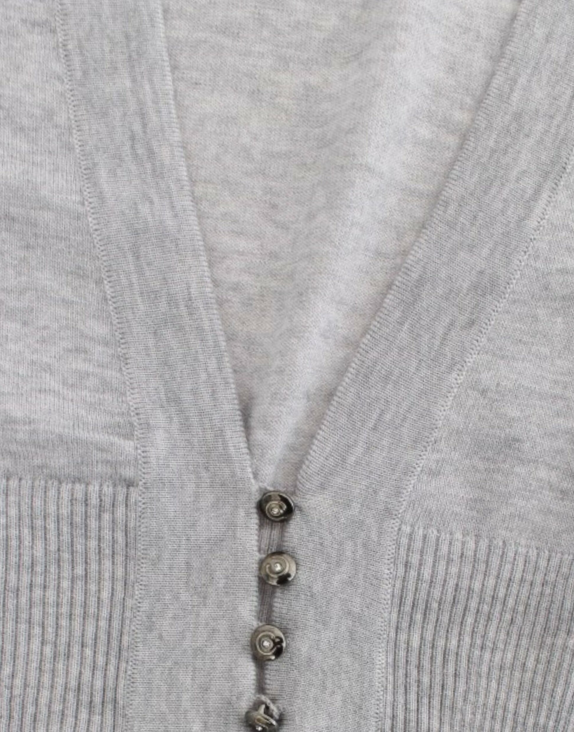 Gray cropped wool cardigan-Cavalli-LabelTerrace.com