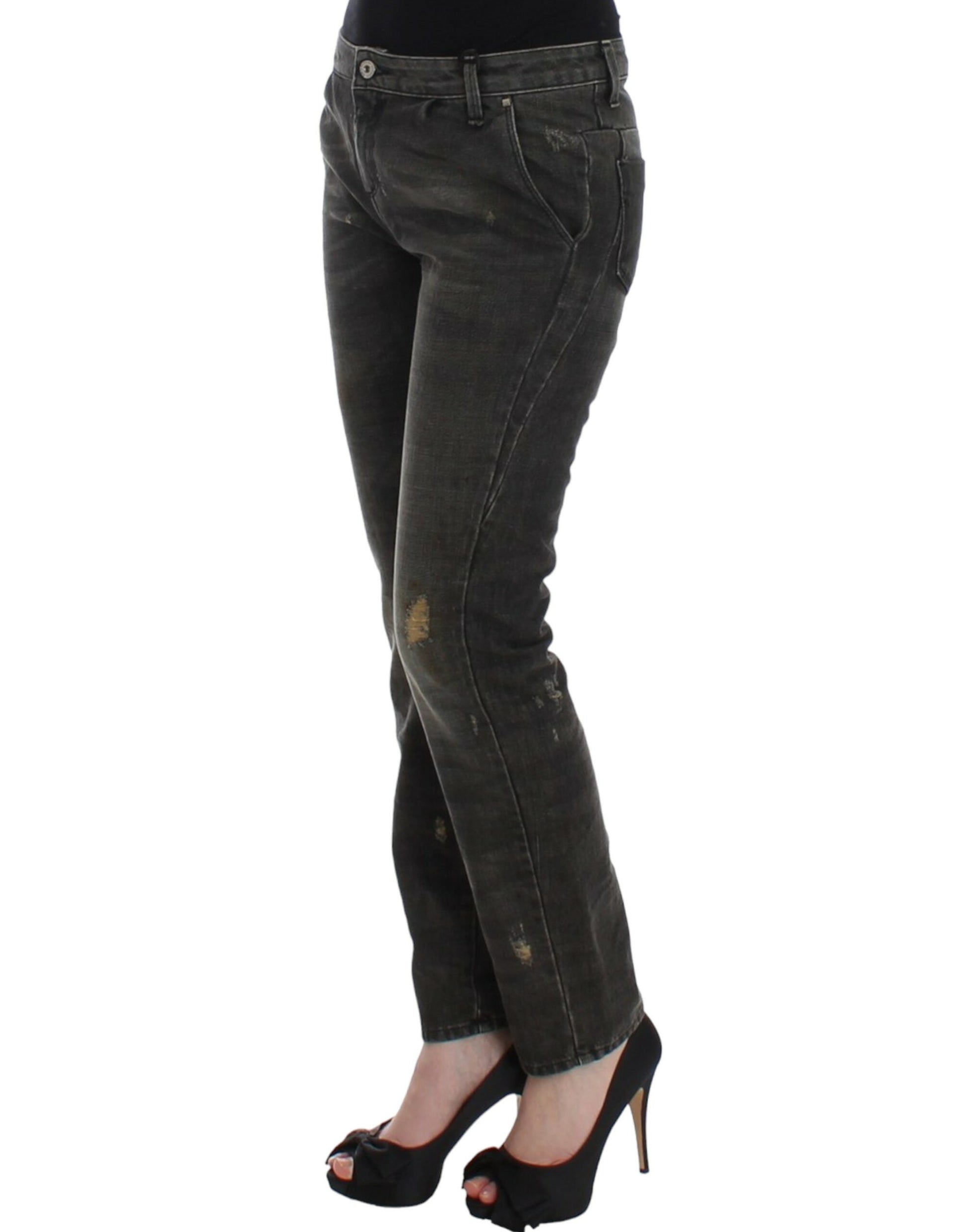Gray distressed jeans-Costume National-LabelTerrace.com