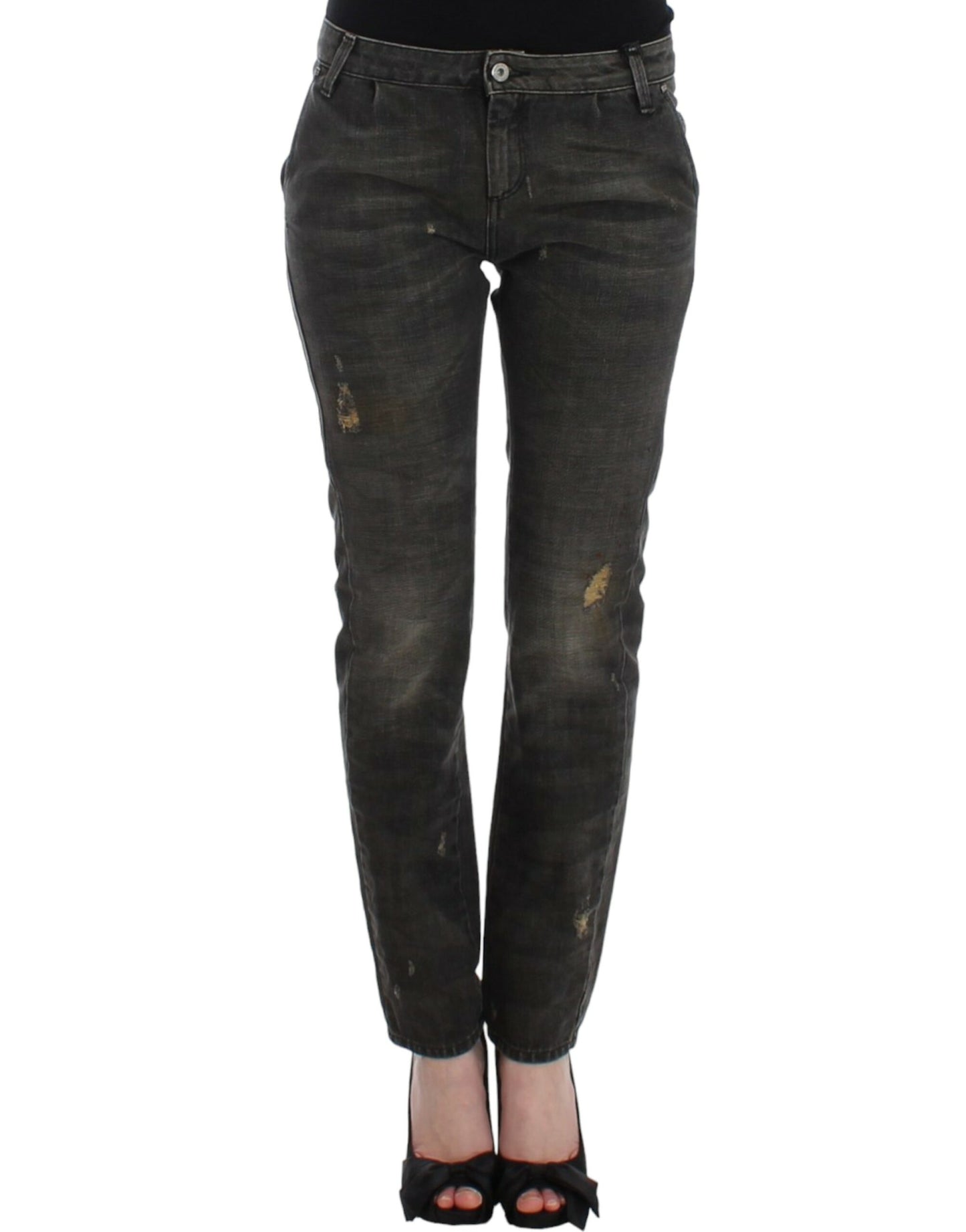 Gray distressed jeans-Costume National-LabelTerrace.com