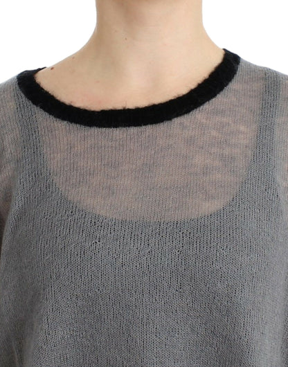 Gray embellished asymmetric sweater-Costume National-LabelTerrace.com