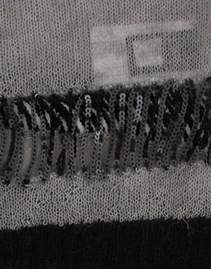 Gray embellished asymmetric sweater-Costume National-LabelTerrace.com