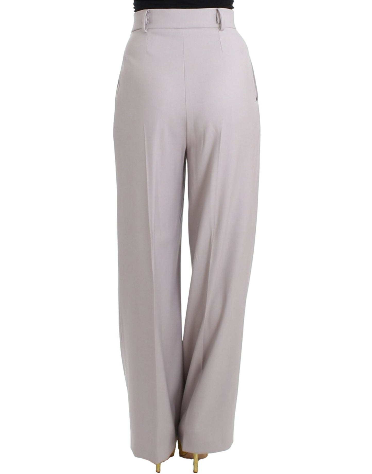Gray high waist pants-Cavalli-LabelTerrace.com