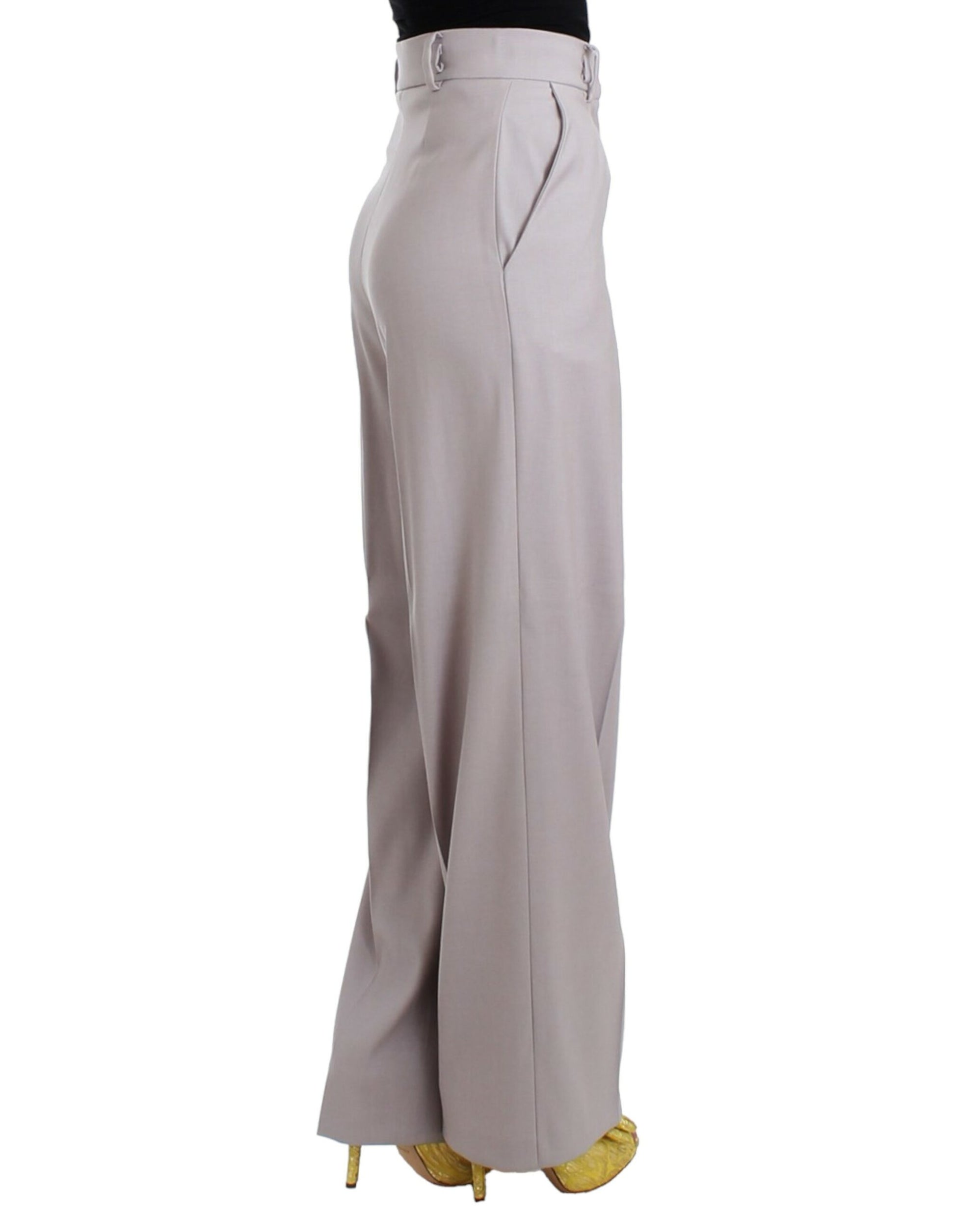 Gray high waist pants-Cavalli-LabelTerrace.com