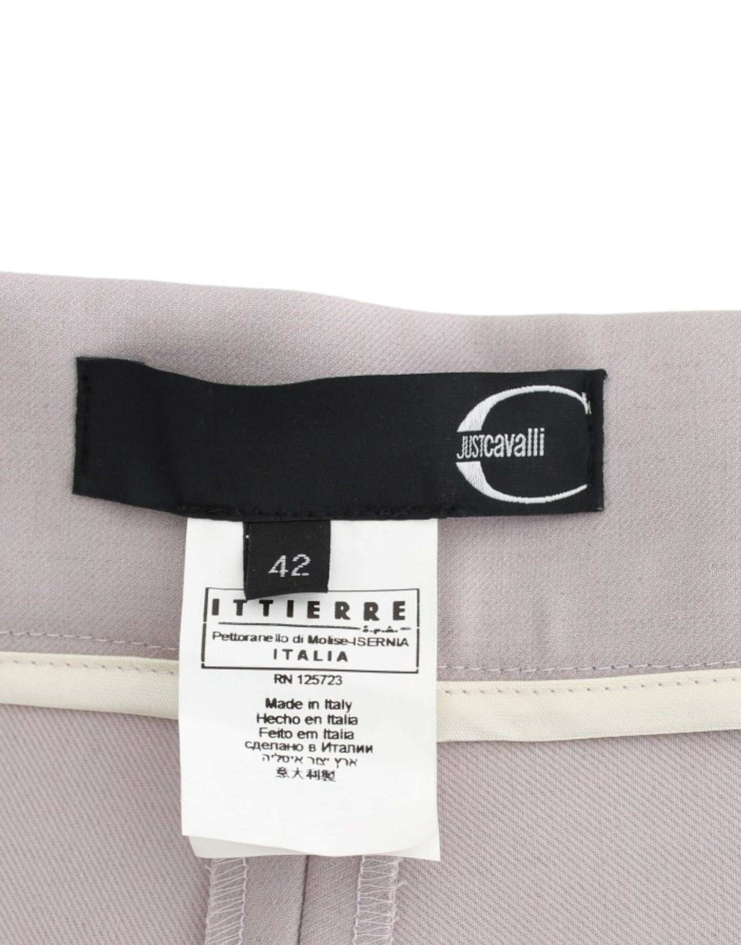 Gray high waist pants-Cavalli-LabelTerrace.com