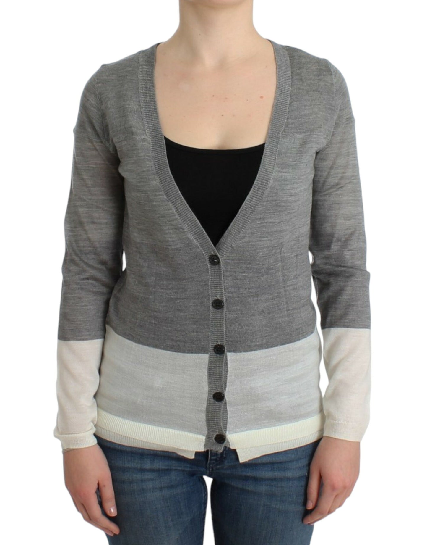 Gray lightweight cardigan-Costume National-LabelTerrace.com