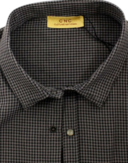 Gray linen casual shirt-Costume National-LabelTerrace.com