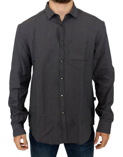 Gray linen casual shirt-Costume National-LabelTerrace.com