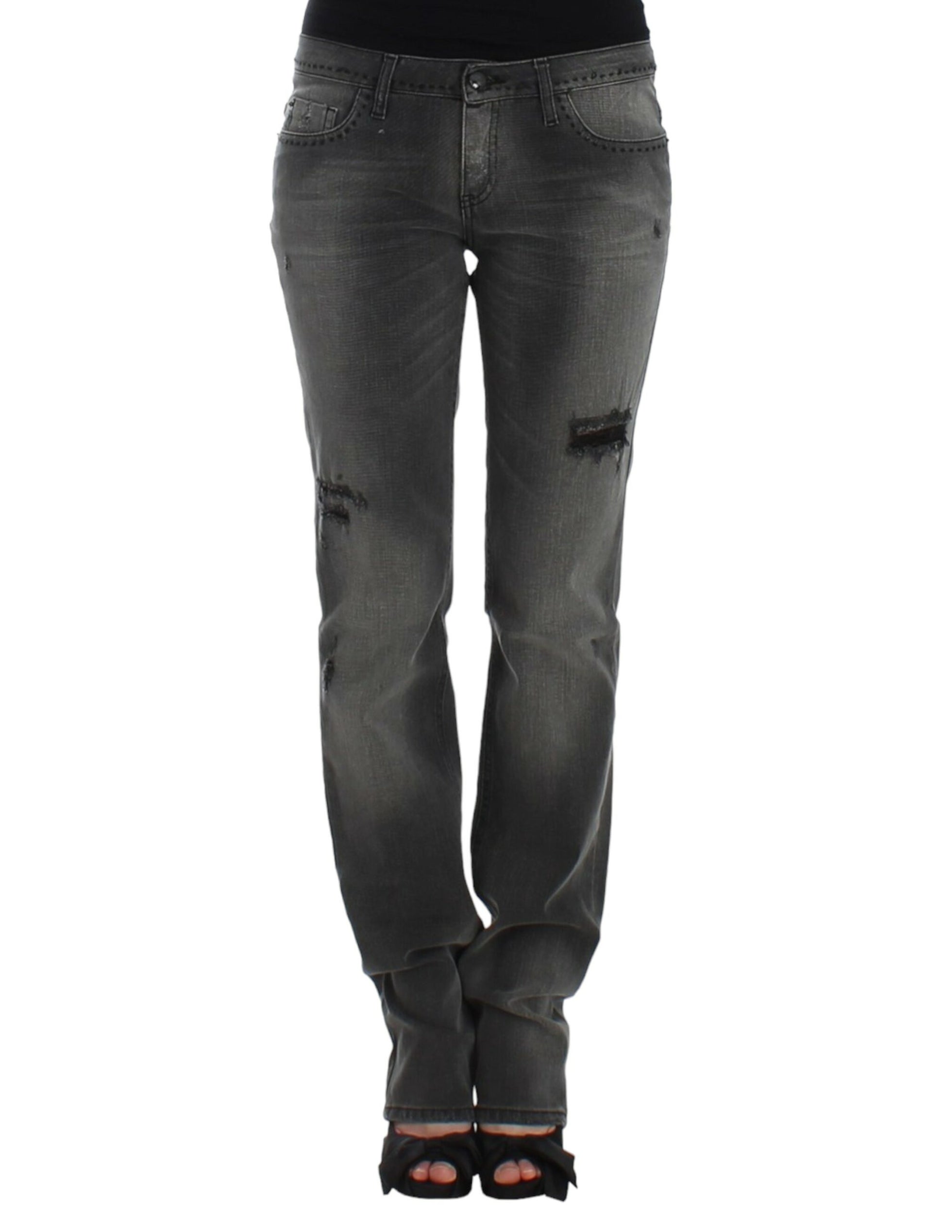 Gray straight leg jeans-Costume National-LabelTerrace.com