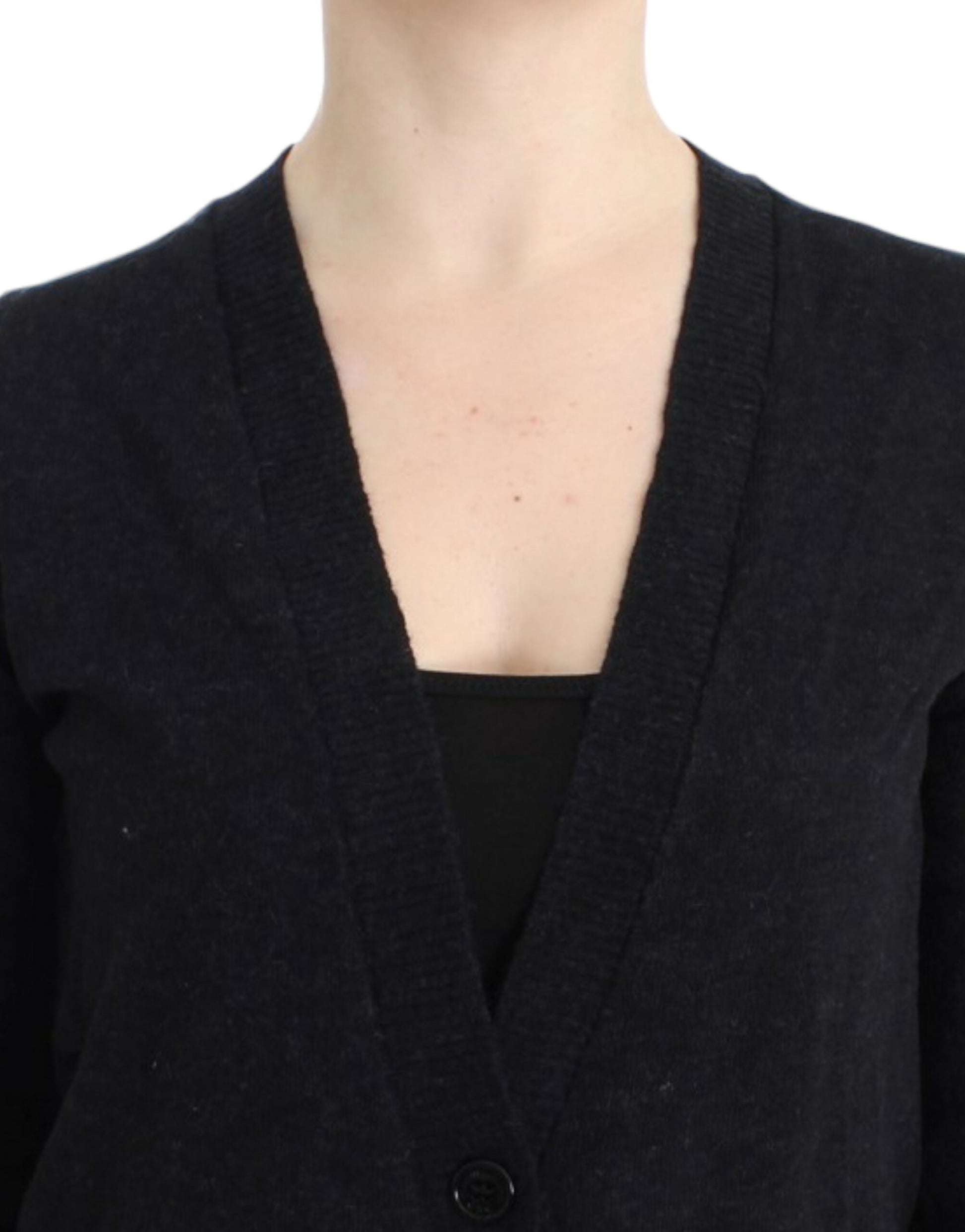 Gray wool alpaca cardigan-Costume National-LabelTerrace.com