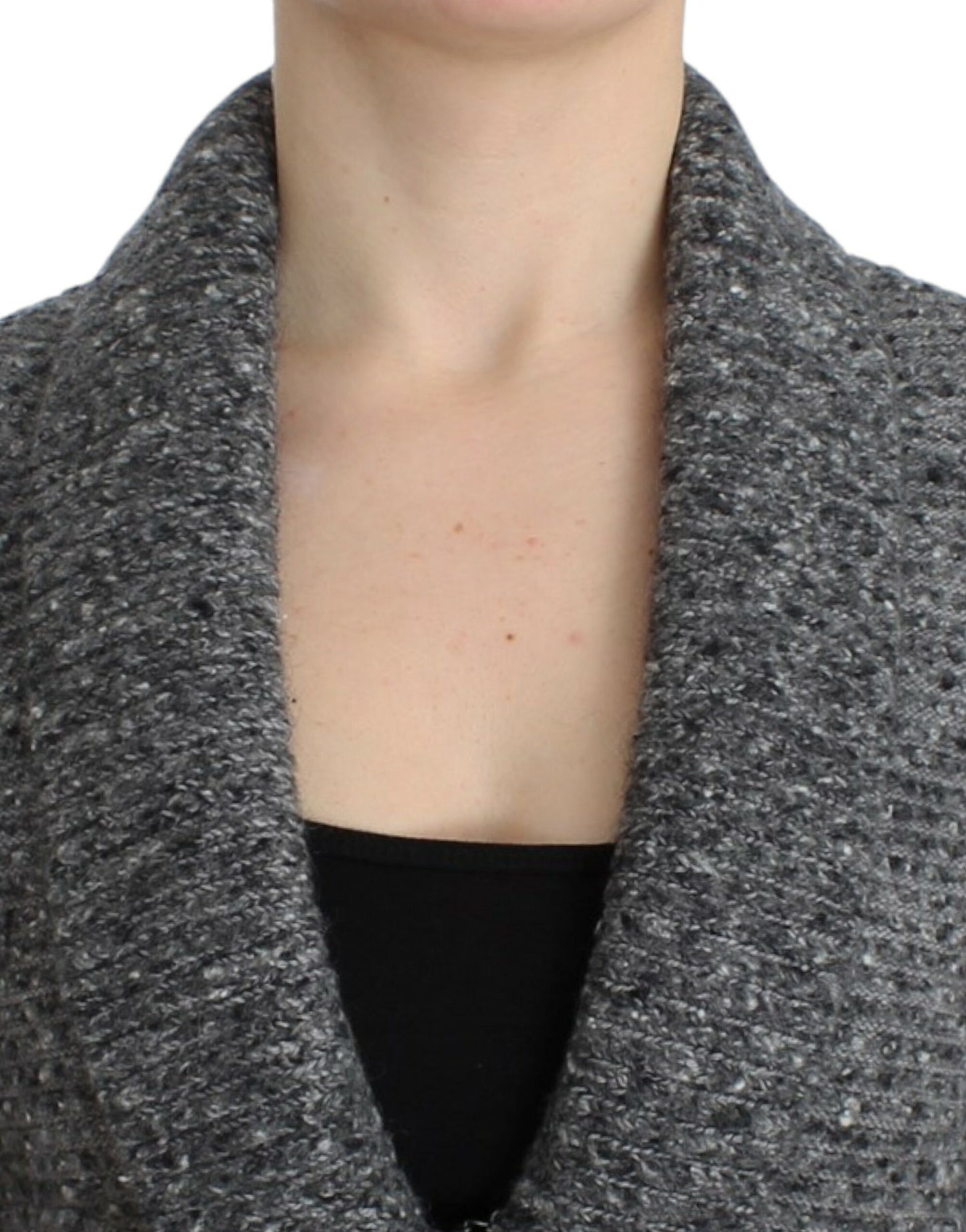Gray wool knitted cardigan-Cavalli-LabelTerrace.com