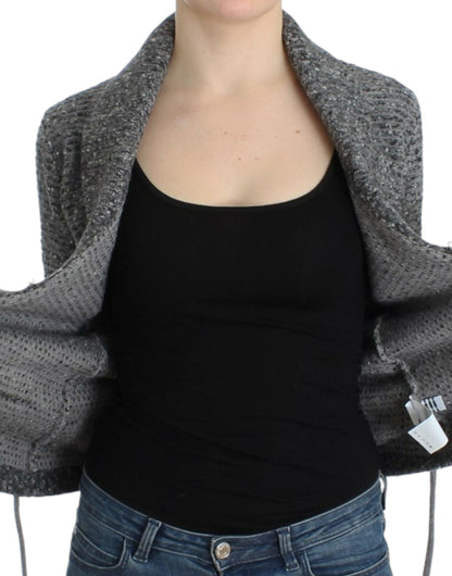 Gray wool knitted cardigan-Cavalli-LabelTerrace.com