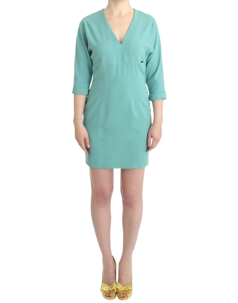 Green 3/4 sleeved sheath dress-Costume National-LabelTerrace.com